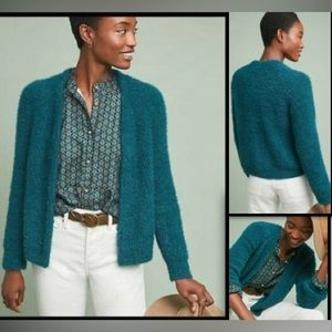 Anthropologie Sleeping on Snow Wool Alpaca Blend Eyelash Cardigan M